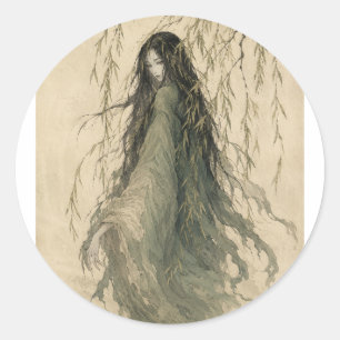 Willow Spirit Woman Apparition Sticker