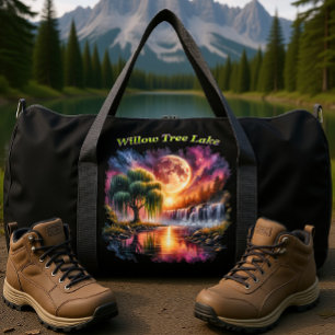 Willow Tree Lake Moonlit Falls Duffle Bag