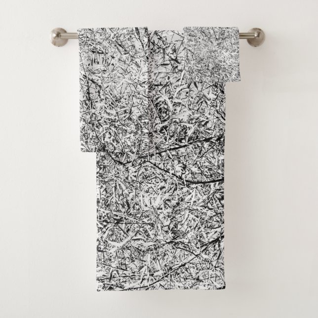 Willow tree leaves. Abstract art of Nature Bath Towel Set (Insitu)