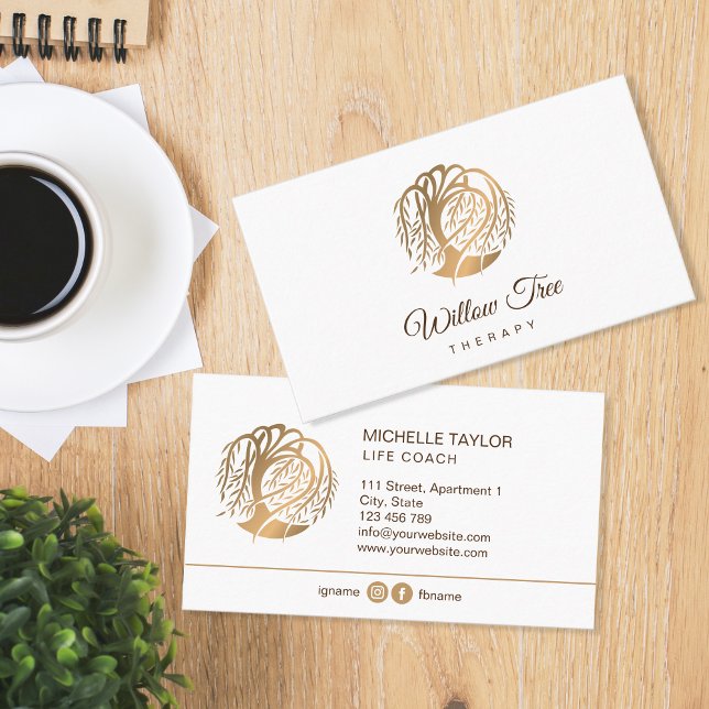 Willow Tree of Life Coach, Therapy, Psychologist B Business Card (Creator Uploaded)