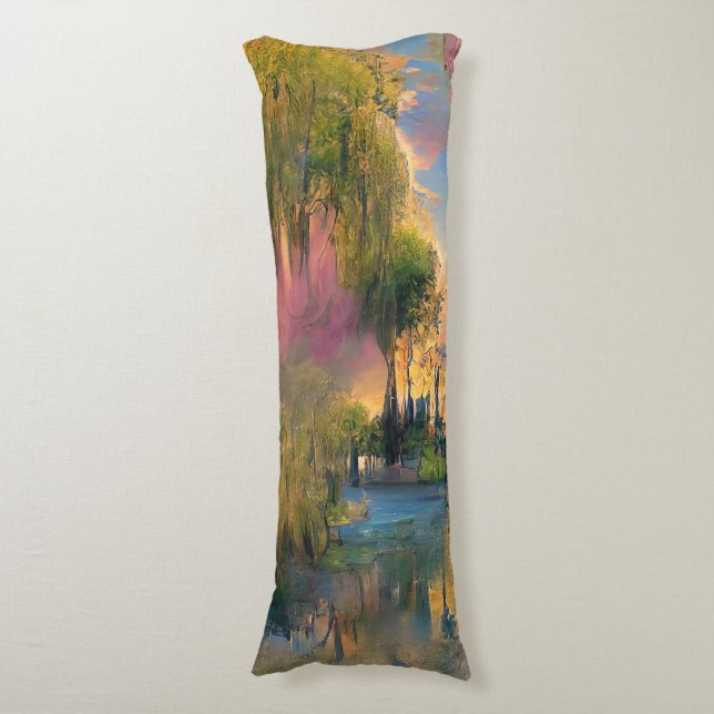  Willow tree of the future at sunset  Body Cushion (Front Vertical)