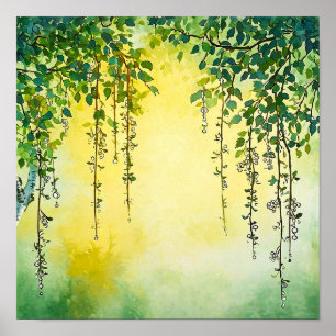 ًWillow tree Soft Botanical Landscape Print