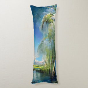 Willow tree to the sky Abstract Body Cushion