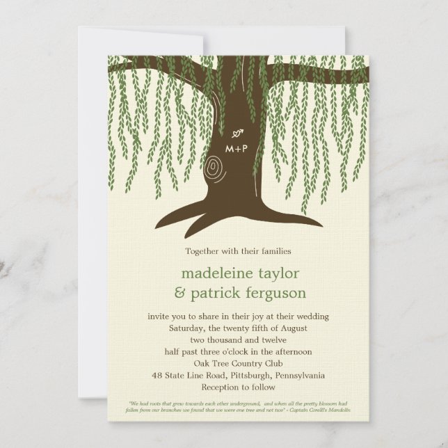 Willow Tree Wedding Invitation (Front)
