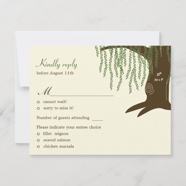 Willow Tree Wedding RSVP / Response Card (Front)