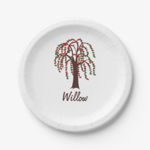Willow Tree with Hearts - Customisable Paper Plate
