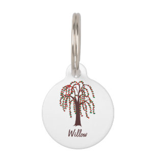 Willow Tree with Hearts - Customisable Pet Tag