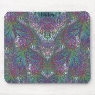 WILLOW ~ Zany Shades Aqua Green Pink Silver Mouse Pad