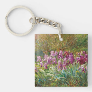 Willows and Irises by a Creek Key Ring