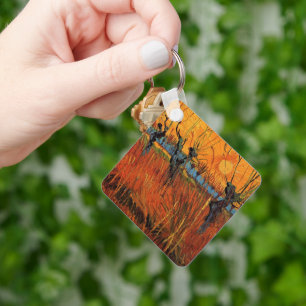 Willows at Sunset by Vincent van Gogh Key Ring