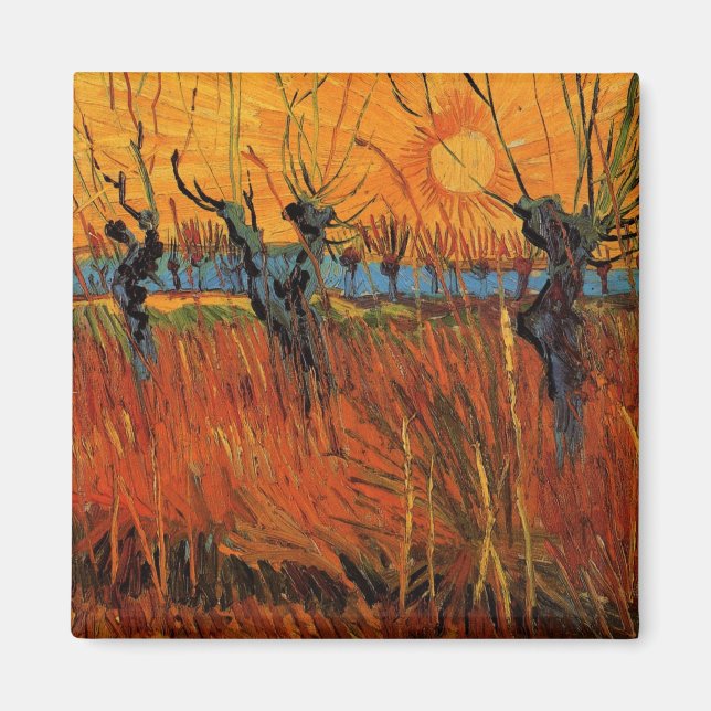 Willows at Sunset by Vincent van Gogh Magnet (Front)