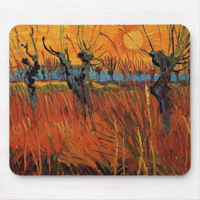Willows at Sunset by Vincent van Gogh Mouse Pad (Front)