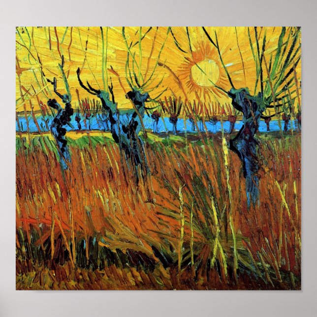 Willows at Sunset (F572) Van Gogh Fine Art Poster (Front)