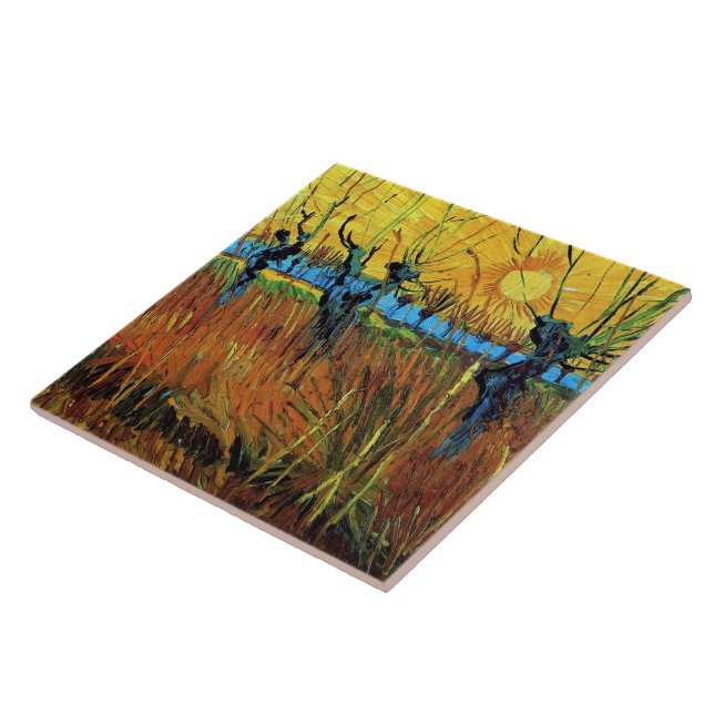 Willows at Sunset (F572) Van Gogh Fine Art Tile (Side)