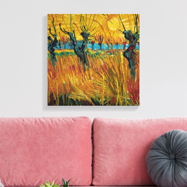 Willows at Sunset | Van Gogh | Canvas Print (Insitu(LivingRoom))
