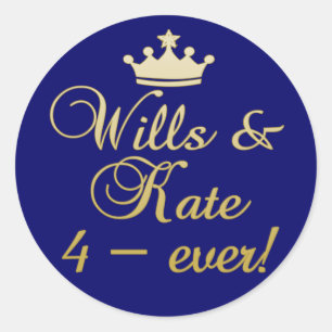 Wills & Kate 4-Ever T-shirts, Mugs, Gifts Classic Round Sticker