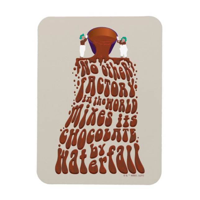 Willy Wonka Chocolate Waterfall Typography Magnet (Vertical)
