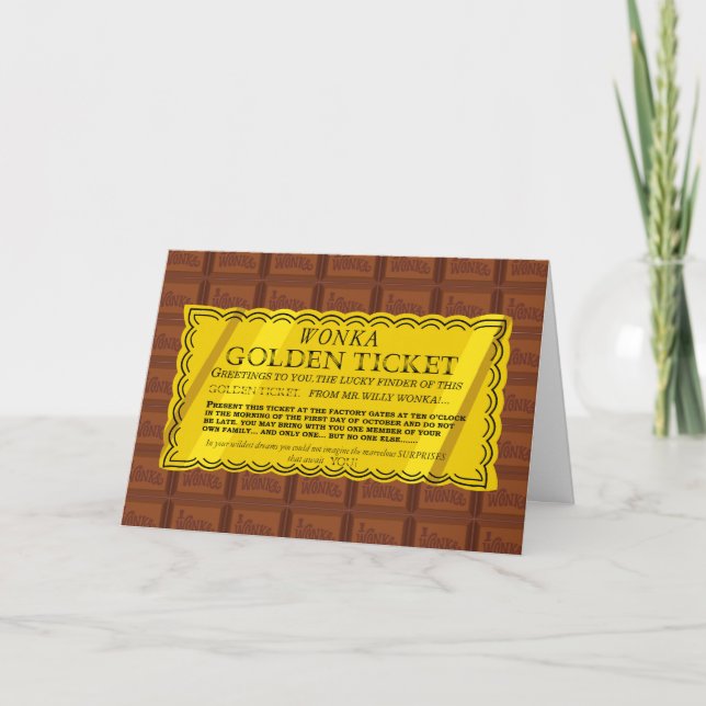 Willy Wonka Golden Ticket Card (Front)