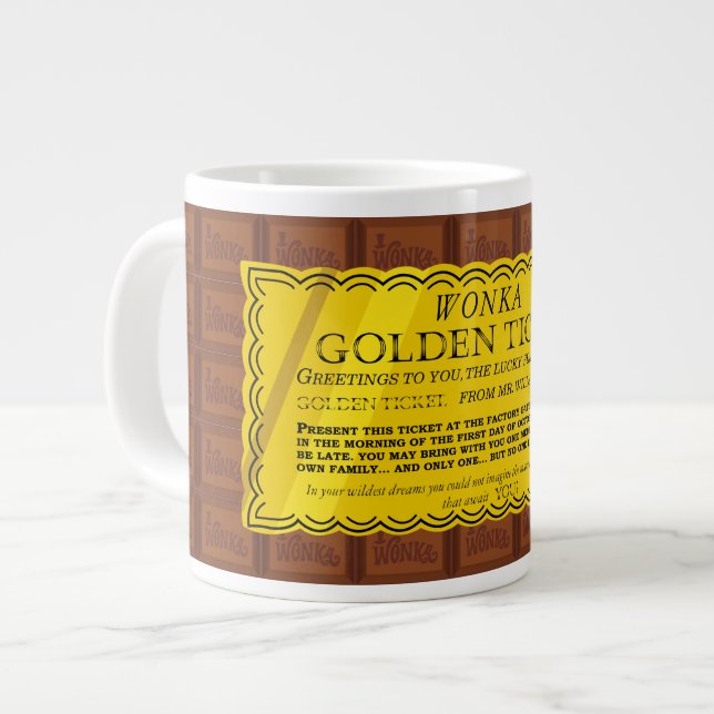 Willy Wonka Golden Ticket Large Coffee Mug (Front Left)