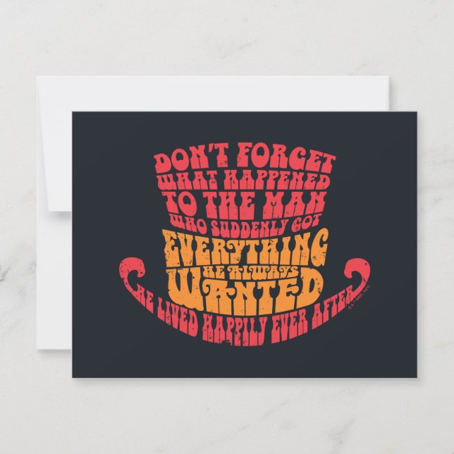 Willy Wonka Hat Typography Card (Front)