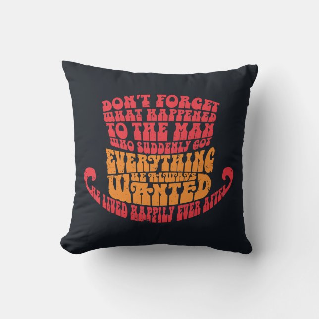 Willy Wonka Hat Typography Cushion (Front)