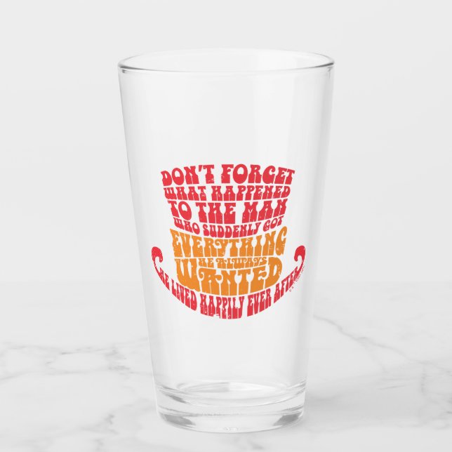 Willy Wonka Hat Typography Glass (Front)