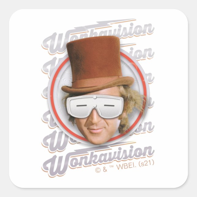 Willy Wonka in Wonkavision Goggles Square Sticker (Front)