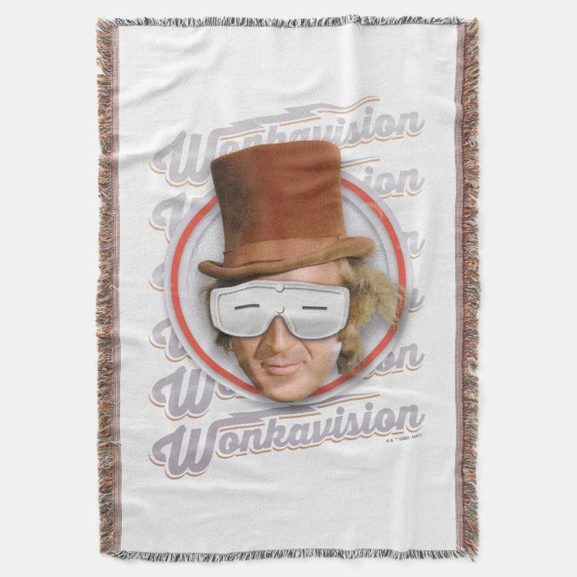 Willy Wonka in Wonkavision Goggles Throw Blanket (Front Vertical)