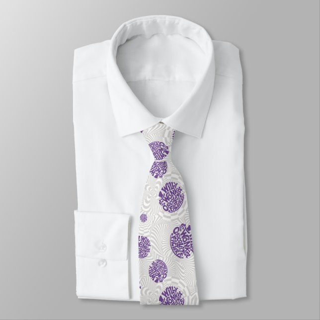 Willy Wonka Logo Psychedelic Graphic Tie (Tied)