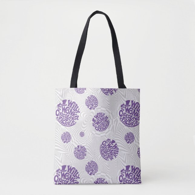 Willy Wonka Logo Psychedelic Graphic Tote Bag (Front)