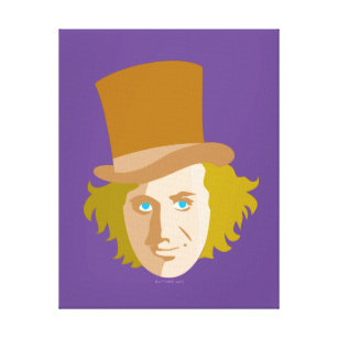 Willy Wonka Stenciled Face Graphic Canvas Print