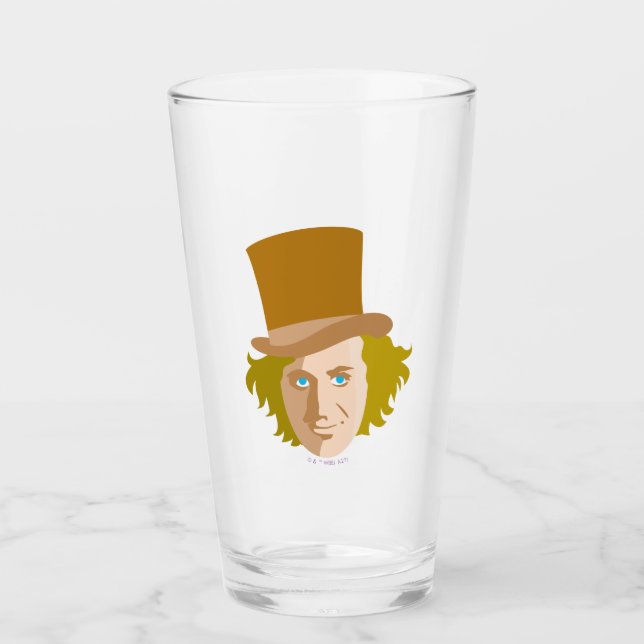 Willy Wonka Stenciled Face Graphic Glass (Front)