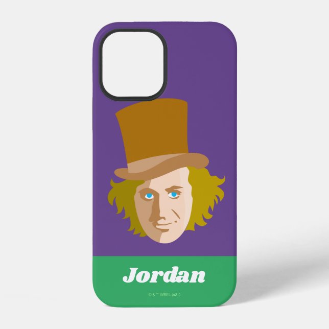 Willy Wonka Stenciled Face Graphic iPhone Case (Back)