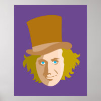 Willy Wonka Stenciled Face Graphic