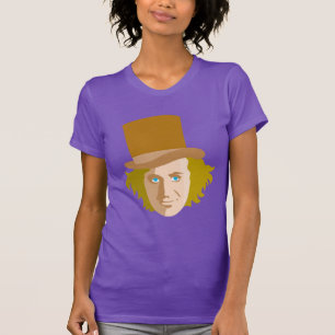 Willy Wonka Stenciled Face Graphic T-Shirt