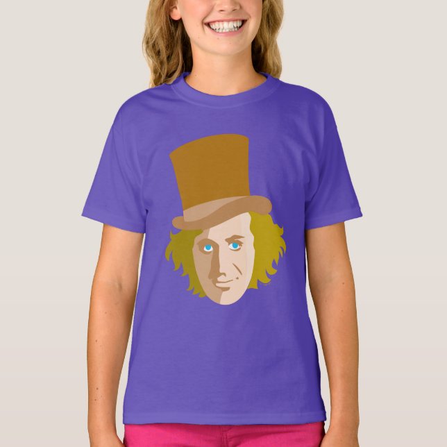 Willy Wonka Stenciled Face Graphic T-Shirt (Front)