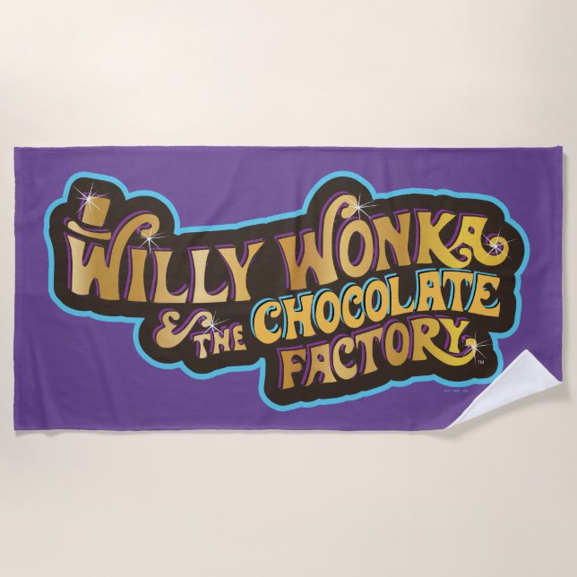 Willy Wonka & the Chocolate Factory Logo Beach Towel (Front)