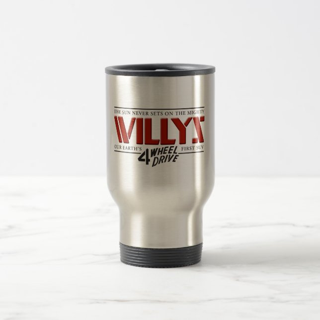 Willys 4WD Red Travel Mug (Center)