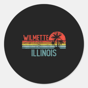 Wilmette Illinois Funny Usa City Trip Home Roots  Classic Round Sticker