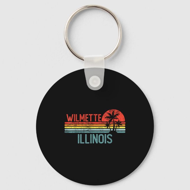 Wilmette Illinois Funny Usa City Trip Home Roots  Key Ring (Front)