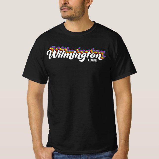 Wilmington Delaware Rainbow Pride T-Shirt (Front)
