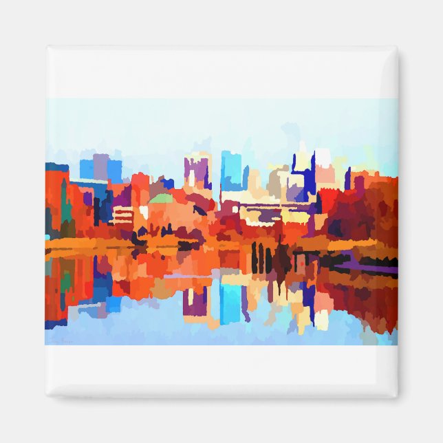 Wilmington Delaware Skyline by Jon Baran Magnet (Front)