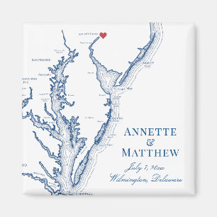 Wilmington Delaware Wedding Favour Magnet