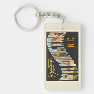 Wilmington North Carolina NC Old Vintage Postcard- Key Ring