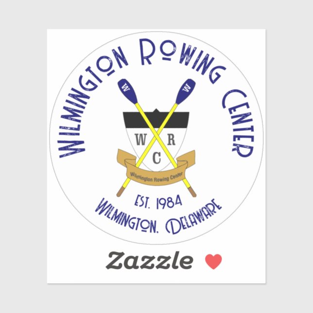 Wilmington Rowing Centre Round Vinyl Sticker White (Sheet)
