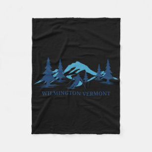 Wilmington Vermont Ski Resort Skiing Skier Fleece Blanket