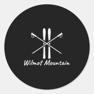 Wilmot Mountain Illinois Ski Skiing Poles Winter V Classic Round Sticker