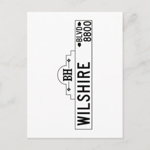 Wilshire Boulevard, Los Angeles, CA Street Sign Postcard