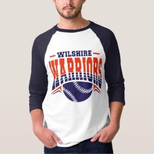 Wilshire Warriors Navy Baseball Logo T-Shirt