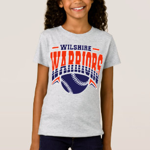 Wilshire Warriors Navy Baseball Logo T-Shirt